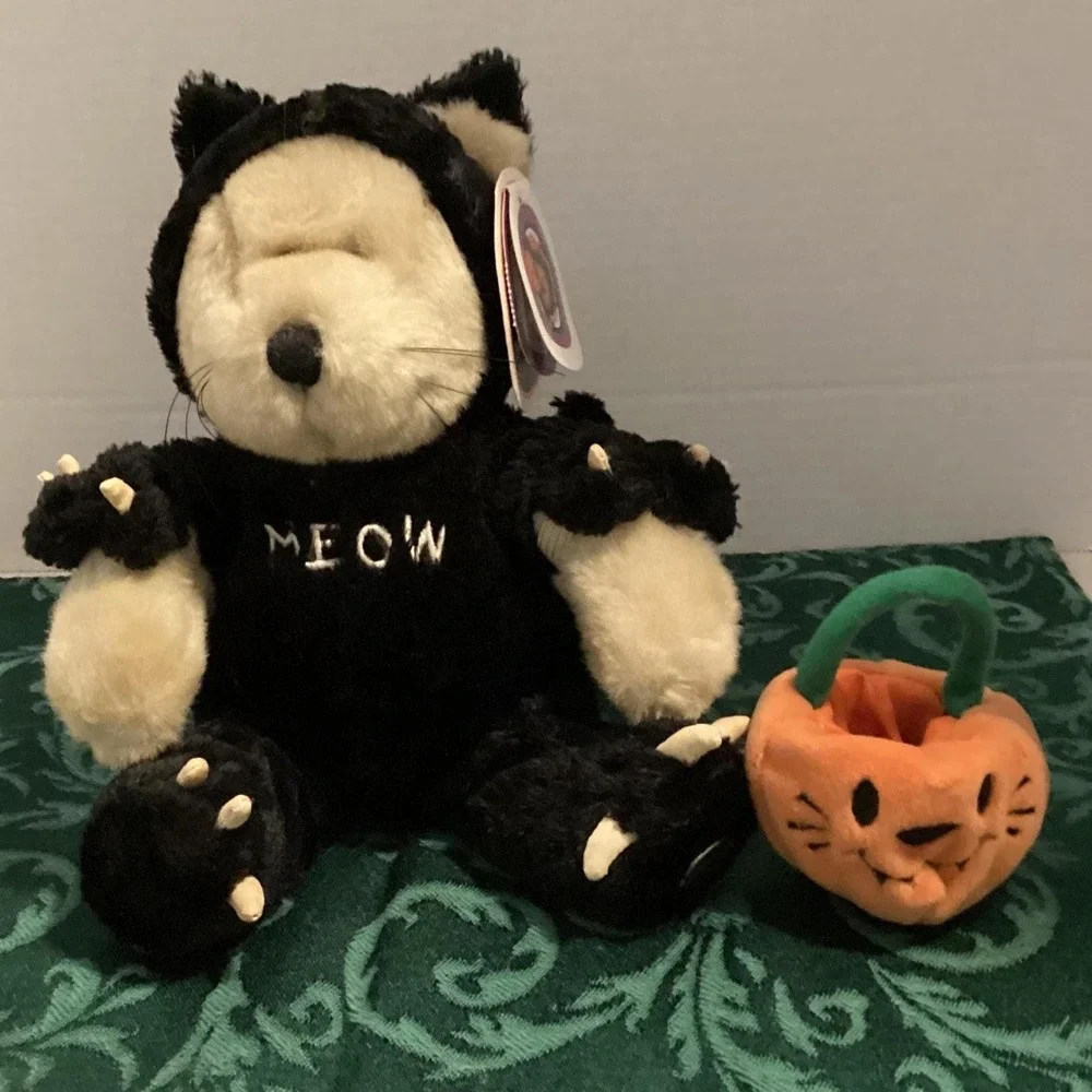 Starbucks Bearista Bear 20th Edition 2002 Halloween Black‎ Cat Glow Claws NWT